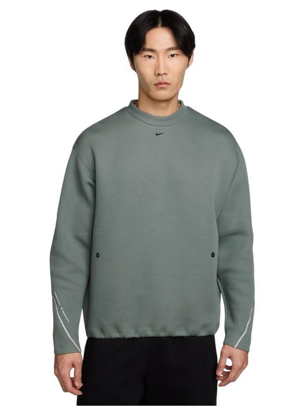 🫒 Men’s Nike Tech Clay Green/Black Oversized Crewneck Sweatshirt XL